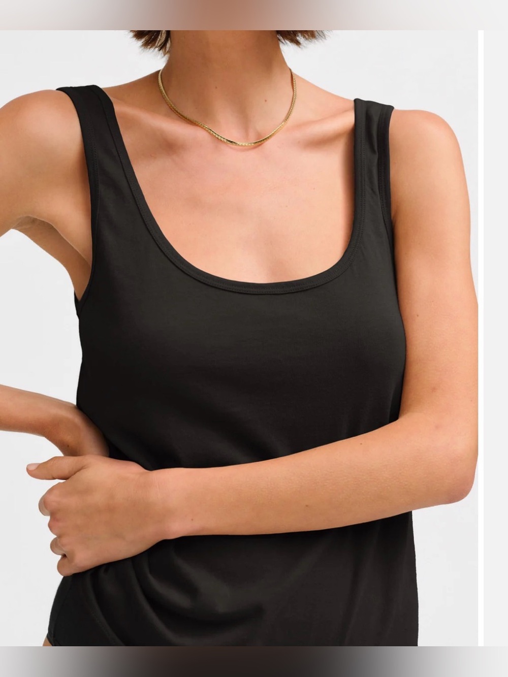 mate the label organic cotton layering tank, black, XS, GUC